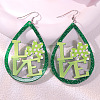 Saint Patrick's Day Acrylic Glitter Powder Dangle Earrings FS-WGA25D9-01-1