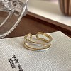 6Pcs Brass Enamel & Natural Shell Finger Rings Sets WG36BED-01-3