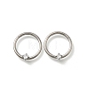 304 Stainless Steel Clear Cubic Zirconia Rhombus Hoop Nose Rings AJEW-D306-12P-1