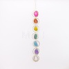 7 Chakra Rainbow Natural Agate Slice Suncatcher HJEW-H065-09-1