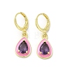 Teardrop Real 18K Gold Plated Brass Dangle Leverback Earrings EJEW-L268-026G-04-1