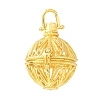 Brass Cage Pendants KK-CBA8ACD-07G-1