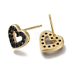 Rack Plating Brass Micro Pave Cubic Zirconia Stud Earring EJEW-C101-15G-2