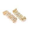 Brass Micro Pave Clear Cubic Zirconia Word mama Links Connector Charms KK-K002-32C-G-3