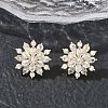 Snowflake Brass & Clear Cubic Zirconia Stud Earrings KK-CBA36A2-04G-1