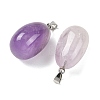 Natural Amethyst Tumbled Stone Pendants GG-K002-06M-2