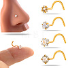 316L Surgical Stainless Steel Clear Cubic Zirconia Fishtail Nose Rings WG27769-01-1