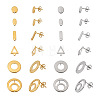 48Pcs 12 Styles 201 Stainless Steel Stud Earring Findings EJEW-TA0001-06-2