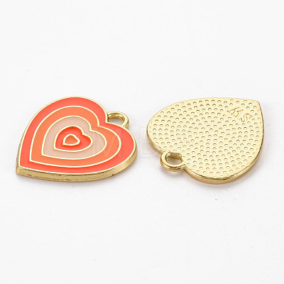 Rack Plating Light Gold Alloy Enamel Pendants ENAM-Q444-014B-RS-1