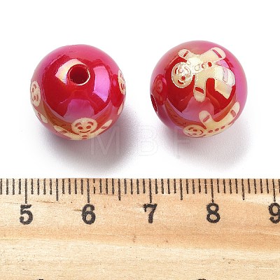 Christmas Theme UV Plating Acrylic Beads OACR-M022-08A-1