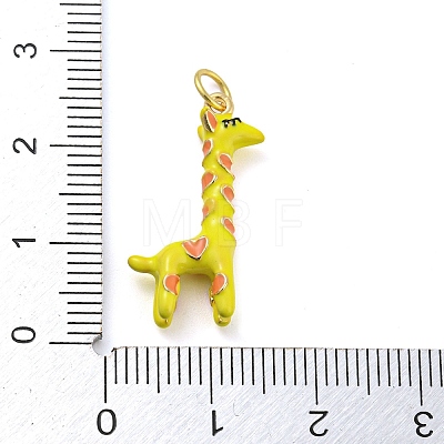 Giraffe Rack Plating Brass Enamel Pendants X-KK-Q804-15G-1