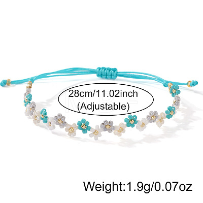 Handmade Glass Seed Bead Woven Flower Braided Bracelets TP2141-1