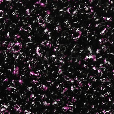 Spray Painted Glass Seed Beads SEED-F005-08A-04-1