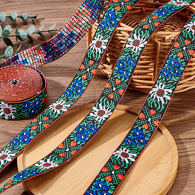 Ethnic Style Embroidery Polyester Ribbons OCOR-WH0079-56-1