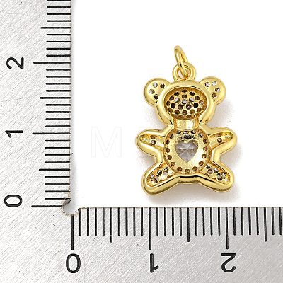 Rack Plating Brass Micro Pave Cubic Zirconia Pendants KK-I718-02B-G-1