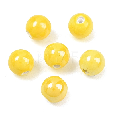 Glazed Porcelain Round Beads PORC-S489-10mm-10-1