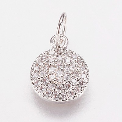 Brass Cubic Zirconia Pendants X-ZIRC-K070-21P-1