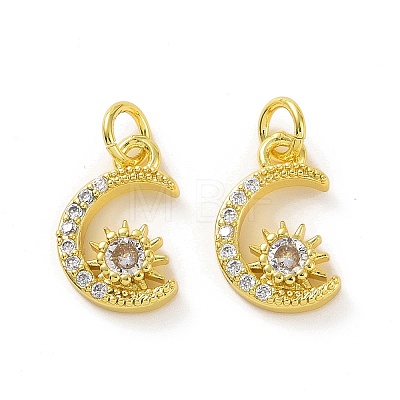 Brass Micro Pave Cubic Zirconia Charms KK-E068-VF051-1