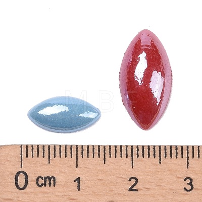 Pearlized Plated Opaque Glass Cabochons PORC-MSMC003-05-1
