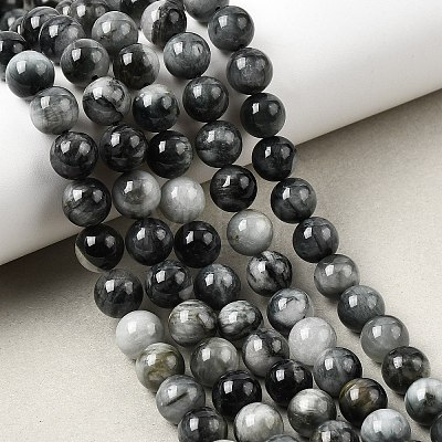 Natural Eagle Eye Stone Beads Strands G-G344-A05-8mm-1