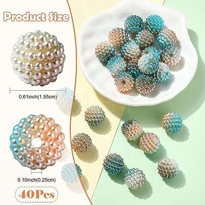 40Pcs Imitation Pearl Acrylic Beads OACR-FS0002-89A-18-1