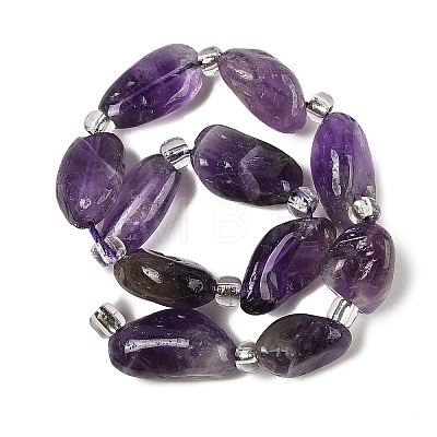 Natural Amethyst Beads Strands G-Q023-D01-02-1