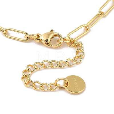 Rack Plating Brass Paperclip Chain Necklaces NJEW-Q348-01G-1