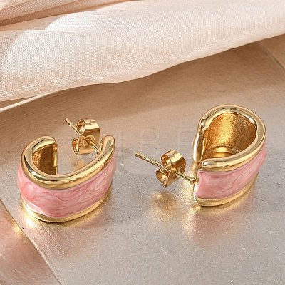 304 Stainless Steel Enamel Stud Earrings SA-CBA2696-35G-1