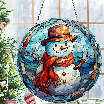 Christmas Snowman Window Hanging Ornaments PW-WG229F9-01-1