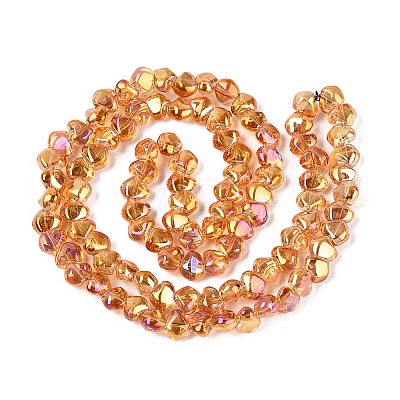 Electroplate Transparent Glass Beads Strands EGLA-Q133-01A-10-1