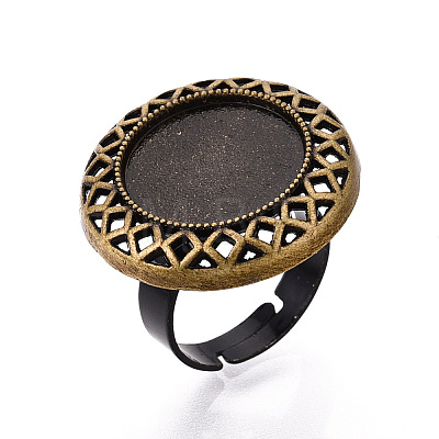 Adjustable Alloy & Iron Bezel Cup Ring Base with Rotatable Tray MAK-T012-05AB-1