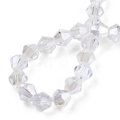 Transparent Electroplate Glass Beads Strands LS-EGLA-TACDZ0005-6mm-03B-1