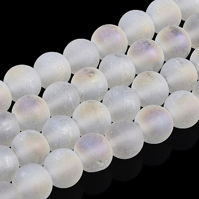 Transparent Frosted Glass Bead Strands LS-GLAA-T032-T8mm-MB13-1