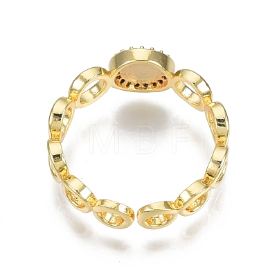 Clear Cubic Zirconia Ring Wrap Open Cuff Ring RJEW-N030-17-1