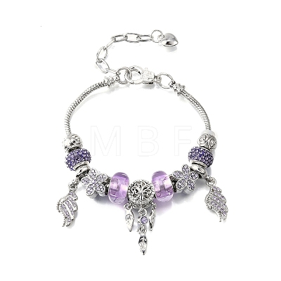 Alloy European Beads Charm Bracelets BJEW-F495-17P-1
