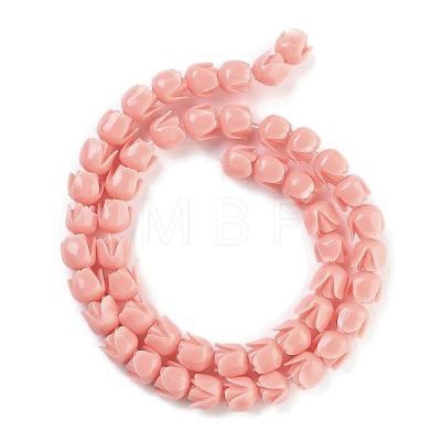 Synthetic Coral Flower Rose Beads Strands CORA-U001-01A-02-1