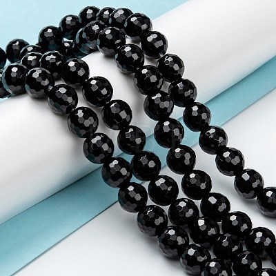 Natural Black Onyx Beads Strands G-Z024-03C-1
