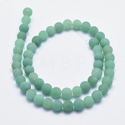 Natural Green Aventurine Beads Strands G-G748-08-8mm-1