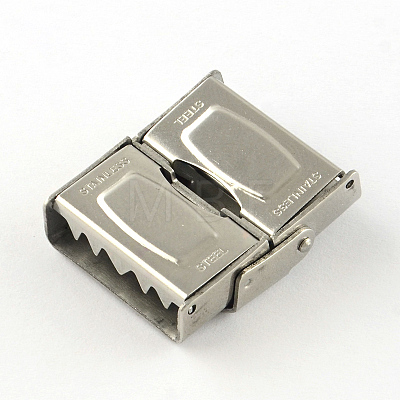 Smooth Surface 201 Stainless Steel Watch Band Clasps STAS-R063-82-1
