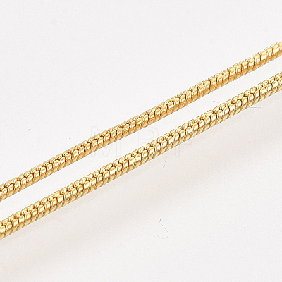 Brass Round Snake Chain Necklace Making X-MAK-T006-11A-G-1