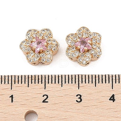 Rack Plating Brass Micro Pave Cubic Zirconia Beads KK-F879-02G-02-1