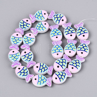 Dyed & Heated Glass Enamel Beads GLAA-T023-45B-1