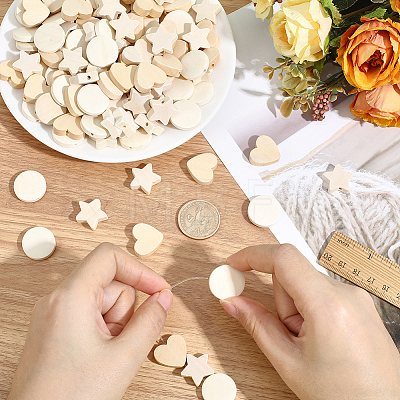180Pcs 3 Styles Wood Beads WOOD-PA0001-63-1