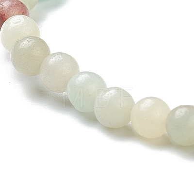 Natural Amazonite Beaded Stretch Bracelets BJEW-D446-A-31-1