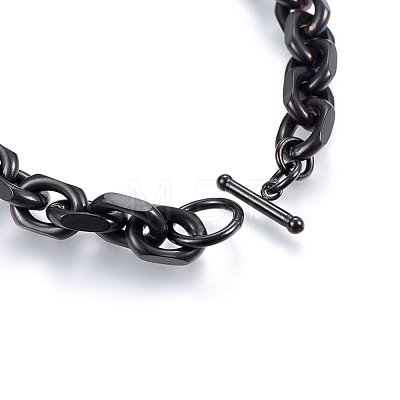 304 Stainless Steel Cable Chain Necklaces NJEW-H493-18B-1
