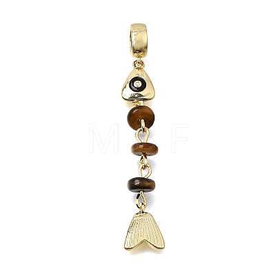 Brass Pave Cubic Zirconia Clear Cubic Zirconia & Gemstone & Enamel European Dangle Charms GG-CBA3401-01G-A-1