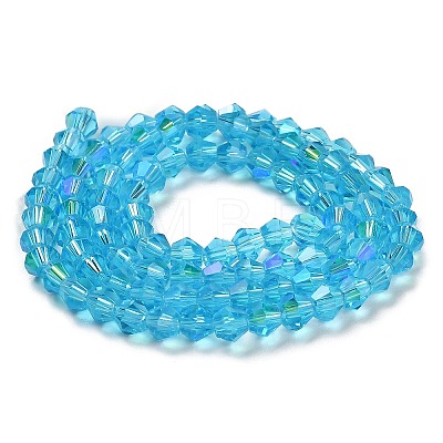 Transparent Electroplate Glass Beads Strands GLAA-F029-3mm-D19-1