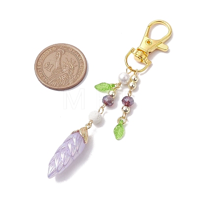 Leaf Resin Pendant Decoration HJEW-JM02022-1