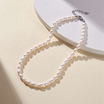 Natural Pearl Beaded Necklace for Women NJEW-JN04188-02-1