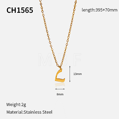 304 Stainless Steel Arabic Initial Letter Pendant Necklaces FS-WG7B6CA-15-1